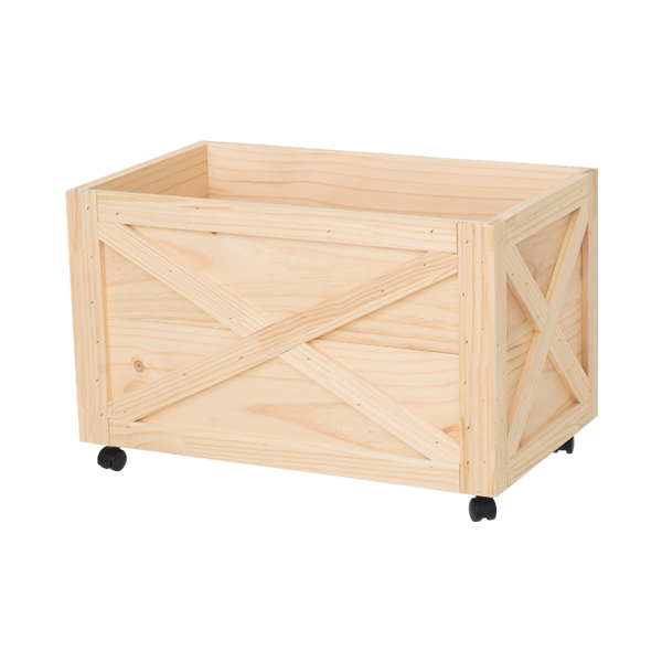 木製ボックス（キャスター付ストッパー無）小　キャスターボックス