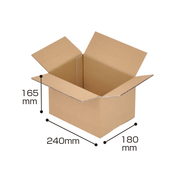 ダンボールケース 240×180×165(10枚)　店舗用品　バックヤード備品　梱包用品