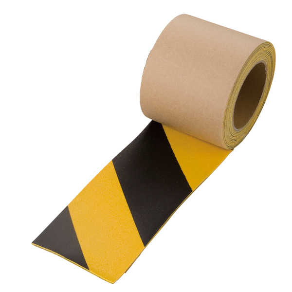 路面貼用テープ100mm幅黄黒ユニラインテーフ　安全用品・標識　路面標識・道路標識　路面表示用品　路面貼用テープ・部材