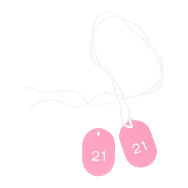 スチロールクロークチケットB型 (1～50) ピンク　店舗用品　レジ回り用品　番号札