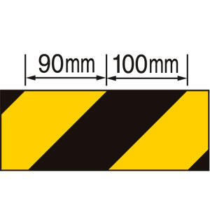 路面貼用テープ50mm幅黄黒ユニラインテープ　安全用品・標識　路面標識・道路標識　路面表示用品　路面貼用テープ・部材 2枚目