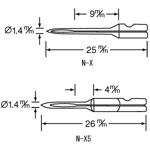 バノック  503X・303X用 替針  N-X（細） 薄物用