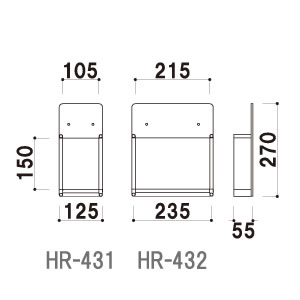 壁面ラック HR-434(A4三ツ折 4列) 5枚目