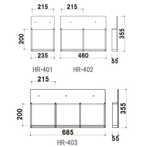 壁面ラック HR-401(A4 1列) 5枚目