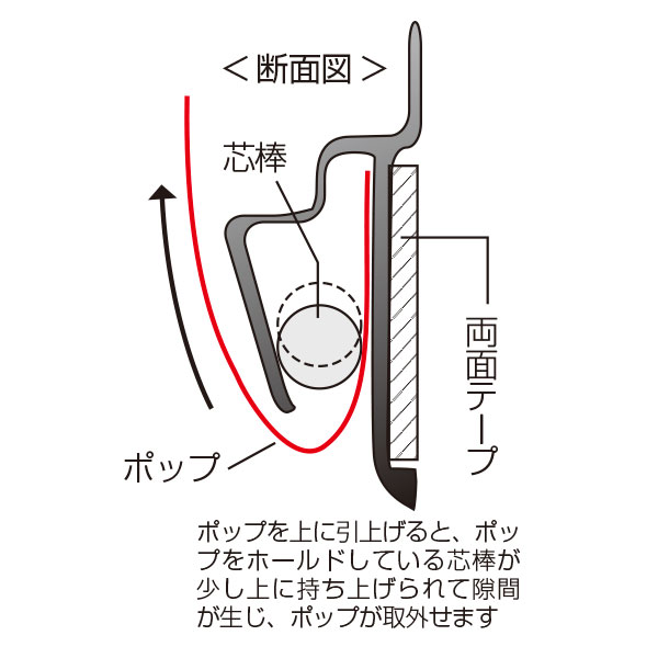 SPラック 300mm ブラック　天吊り用品・タペストリーバー　POPハンガー・タペストリーバー 5枚目