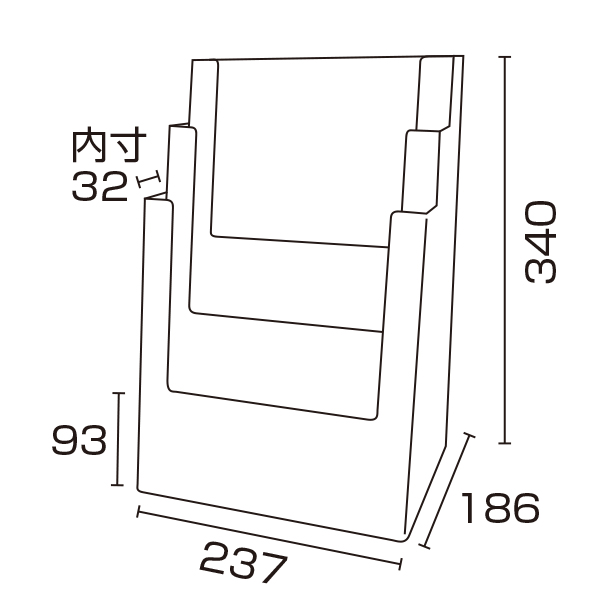 カタログホルダー 3C230 A4 3段　スタンド看板　カタログスタンド　卓上タイプ 2枚目