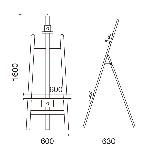 アーバンイーゼル500(ダークブラウン)　スタンド看板　イーゼルスタンド　木製イーゼル 4枚目