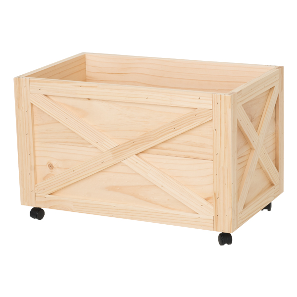 木製ボックス（キャスター付ストッパー無）大　キャスターボックス