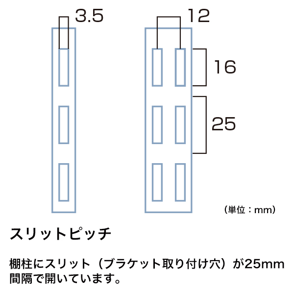 スリット芯々888・1188兼用貫通式 角バーセット W1200×D50 4枚目