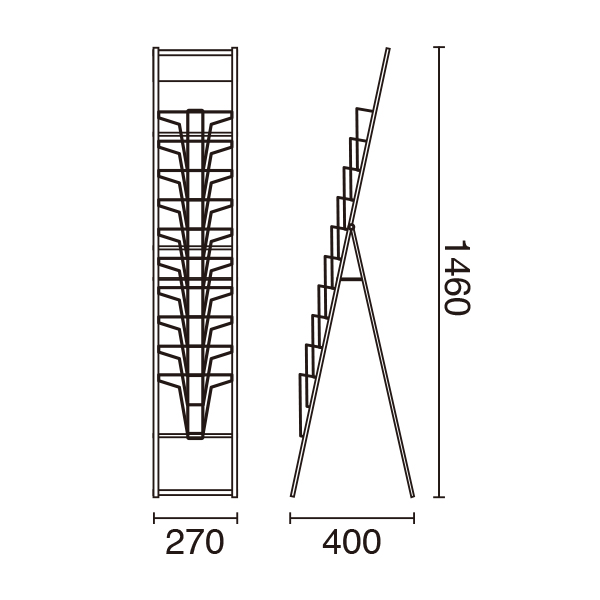 カタログスタンド A4 10段 1列　スタンド看板　マガジンラック 2枚目