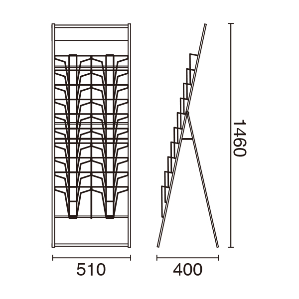カタログスタンド A4 10段 2列　スタンド看板　マガジンラック 2枚目