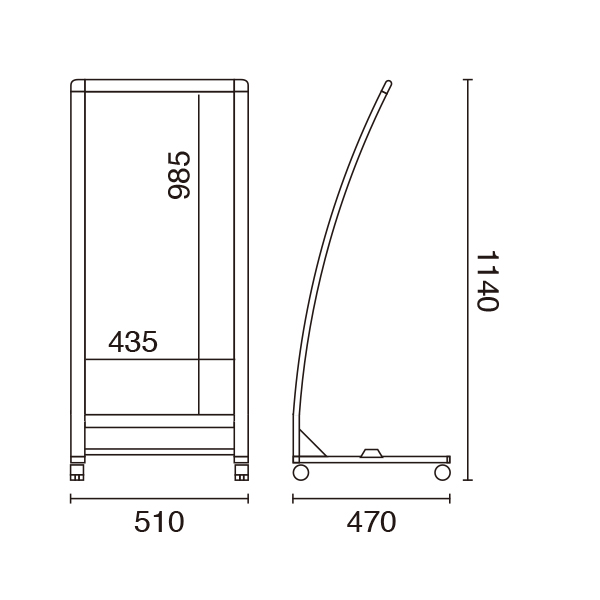カーブサイン キャスター付（RX-41/シルバー)　スタンド看板 6枚目