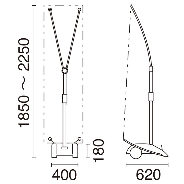 バナースタンド Y-BAND-1  (QSB-Y)タイプ　店舗用品　販促用品　展示会　セミナー会場　バックボード　インタビューボード 3枚目