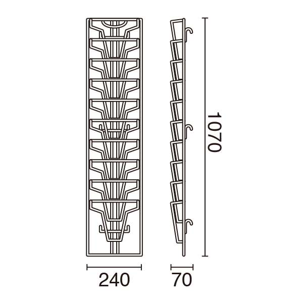 ネット用10段A4パンフレット入れ　スタンド看板　カタログスタンド・マガジンラック　壁掛タイプ 3枚目