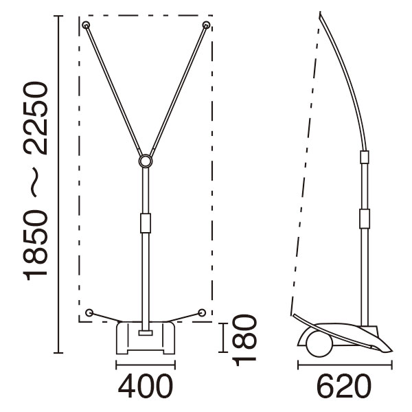 バナースタンド Y-BAND-WIDE  (QSB-Y-WIDE)タイプ　店舗用品　販促用品　展示会　セミナー会場　バックボード　インタビューボード 3枚目