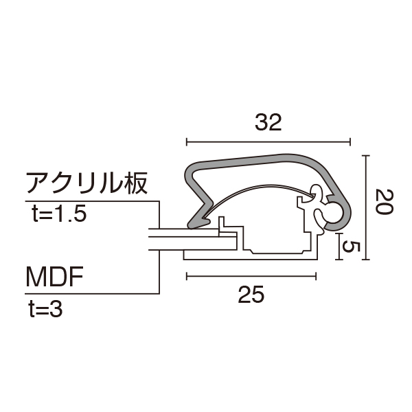 メディアグリップ(MG-32R) A3 シルバー屋内　店舗用品　販促用品　ポスターパネル　グリップ式 5枚目