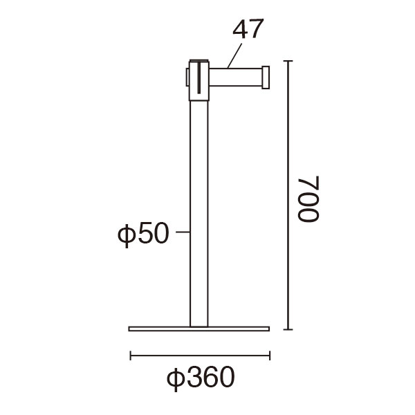 ベルトパーティションSUS-1(H70cm) 青（組立済）　店舗用品　展示会　イベント　仕切り　誘導 3枚目