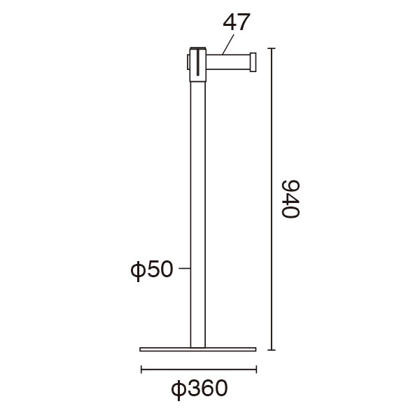 ベルトパーティションSUS-2(H94cm) 青（組立済）　店舗用品　展示会　イベント　仕切り　誘導 3枚目