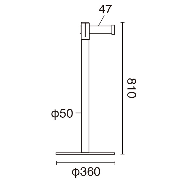 ベルトパーティションSUS-3 青 H80cm（組立済）　店舗用品　展示会　イベント　仕切り　誘導 3枚目