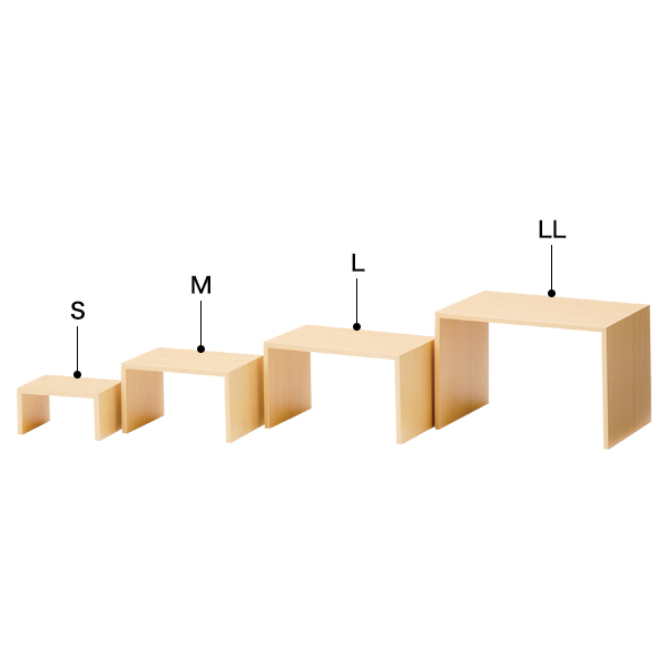 木製コの字ディスプレイ(ナチュラル) M