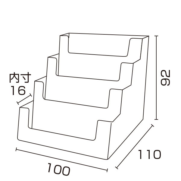 カードホルダー　4BC93 名刺サイズ横4段　スタンド看板　カタログスタンド　卓上タイプ カードスタンド 3枚目