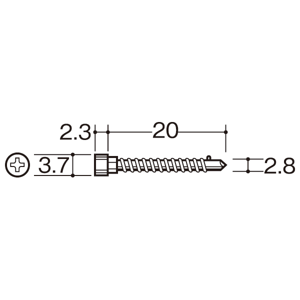 チャンネルベッカー固定用Jタッピング JT-P 20mm