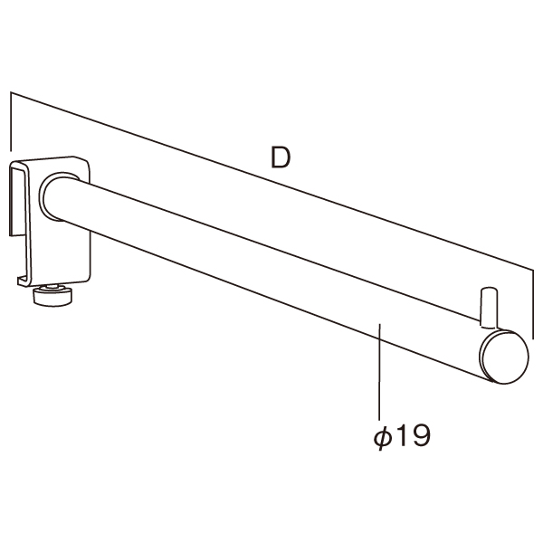 フェイスアウトフック D400　店舗用品　販促用品　陳列什器　角バー用オプション 2枚目