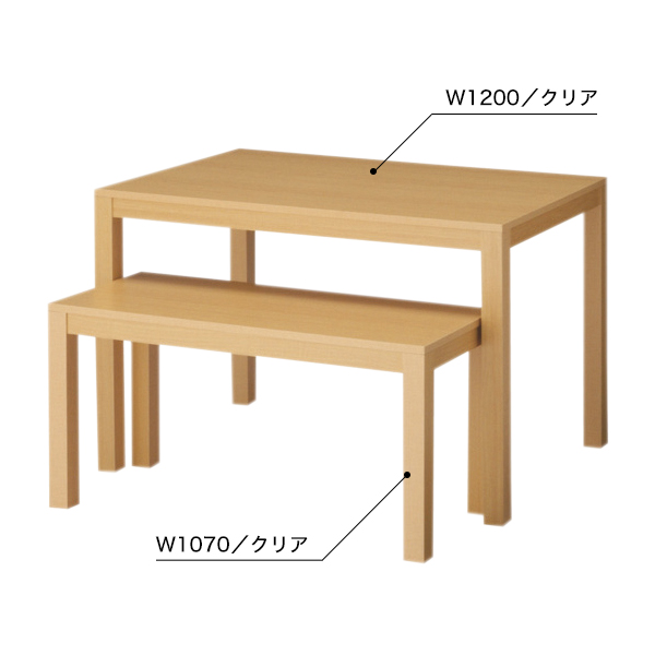 木製ショーテーブル W1200 クリア