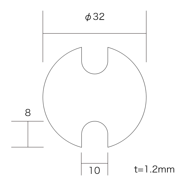 ブースバー サークルタイプφ32 センター用 BC32-CE L300 ゴールド 3枚目