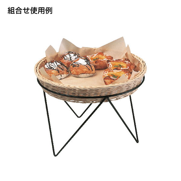 籐かご用黒スチールスタンド　店舗用品　演出・ディスプレイ什器　店舗什器　バスケット 2枚目