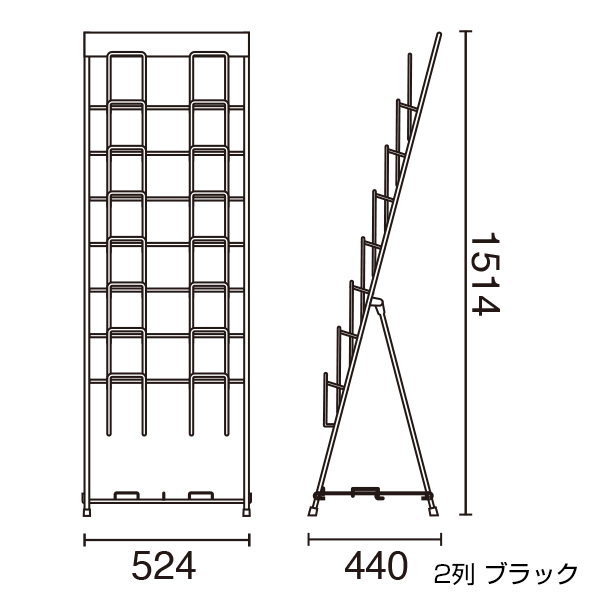 スマートカタログスタンドA4 2列7段 ホワイト 3枚目