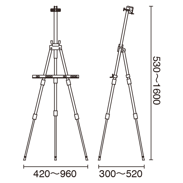 アルミ3段イーゼル  ブラック　スタンド看板　イーゼルスタンド　アルミイーゼル 7枚目