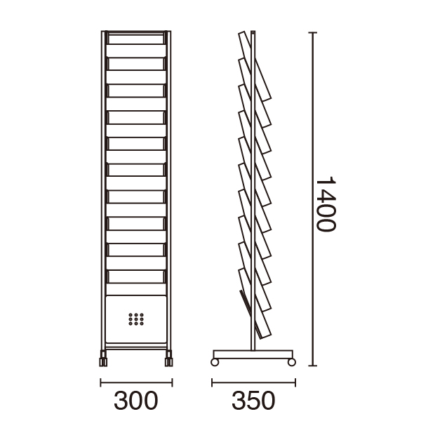 パンフレットスタンド A4 10段  1列 3枚目