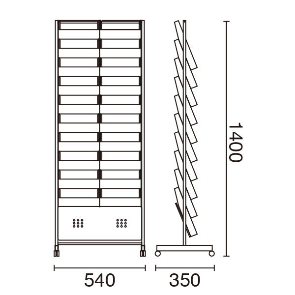 パンフレットスタンド A4 10段  2列 3枚目