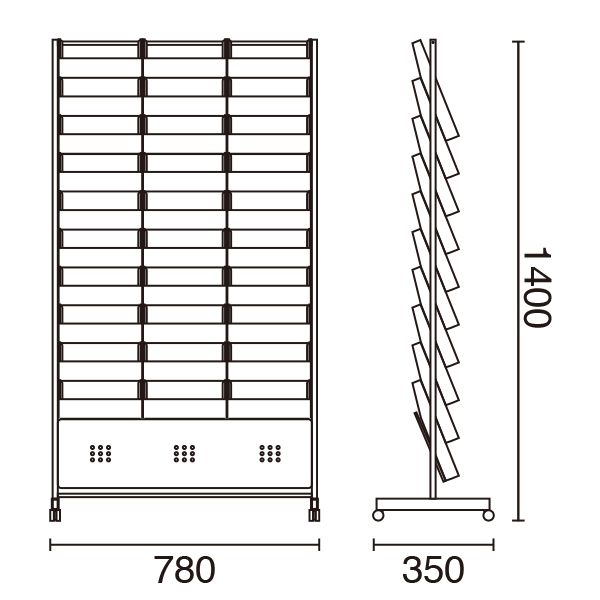 パンフレットスタンド A4 10段  3列 3枚目