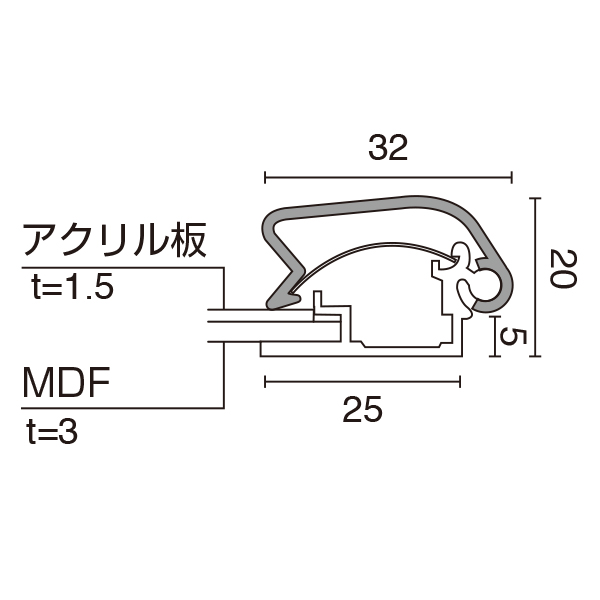 【在庫限】メディアグリップ (MG-32R) A1ハーフ ホワイト 屋内　店舗用品　販促用品　ポスターパネル　グリップ式 5枚目