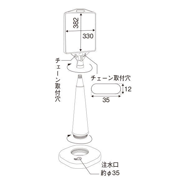 ガイドボードサイン ブラック　店舗用品　ロードサイン　安全用品・標識　バリケード看板 3枚目