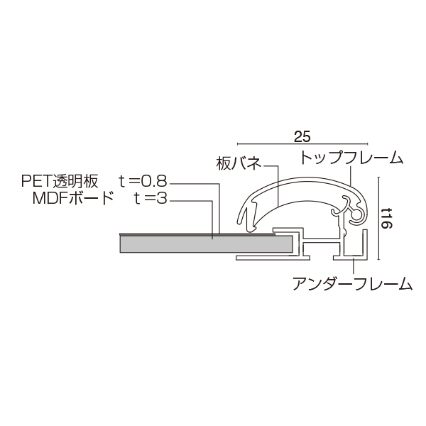 メディアグリップ MG-25S A3 シルバー　ポスターフレーム　A3サイズ　屋内用 7枚目