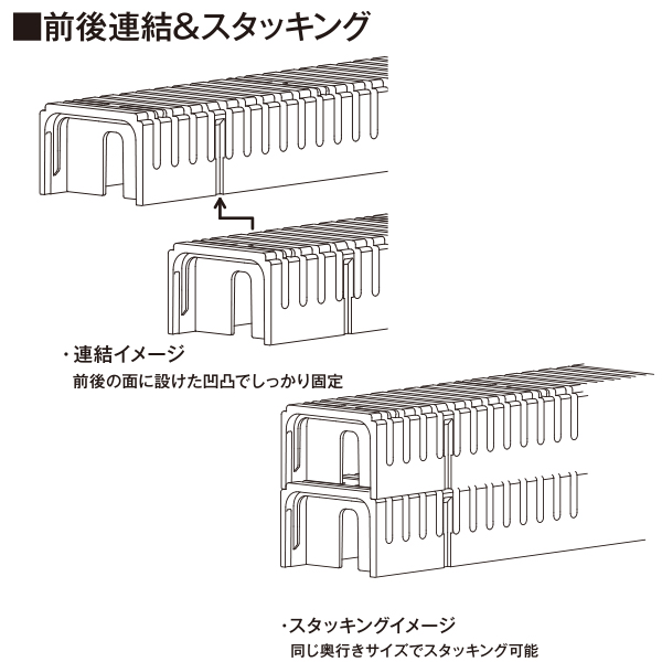 スリットボックス  W308×D100×H50 ブラック　店舗用品　販促用品　陳列什器　青果台オプション 3枚目