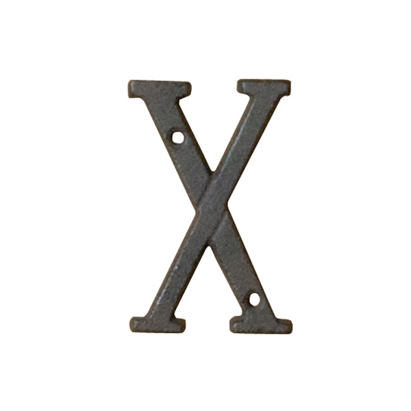 アイアンアルファベット X　店舗用品　販促用品　切文字　看板　木製ボード