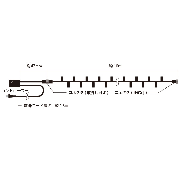 【在庫限り】新LEDストリングライト黒コード レッドイエローMIX 5枚目