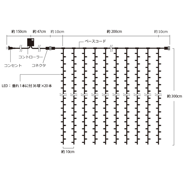 【在庫限り】新LEDカーテンライト レッド 4枚目