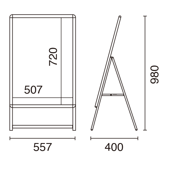 スリムグリップA B2片面 ロータイプ シルバー 屋内 A型看板　スタンド看板　a型看板　店舗用品　b2サイズ 2枚目