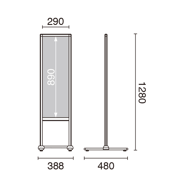 フロアサインスタンド W300 PM-30 3枚目