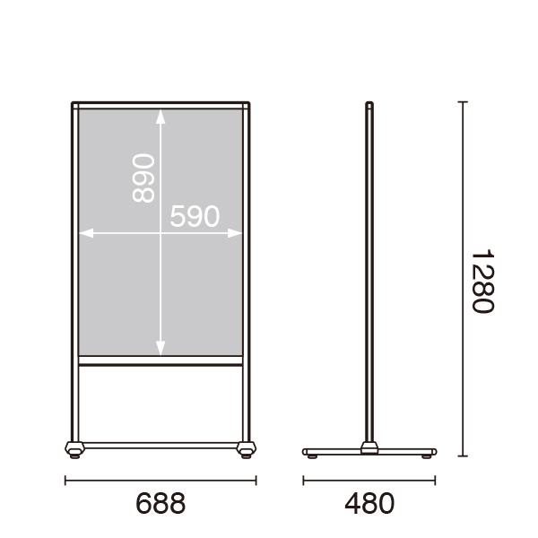フロアサインスタンド W600 PM-60 3枚目