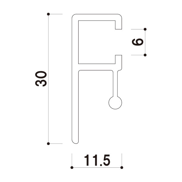 メディアロックバー Q30 W728(B1) シルバー　店舗用品　販促POP　天吊り用品　タペストリーバー　POPハンガー　タペストリーバー 2枚目