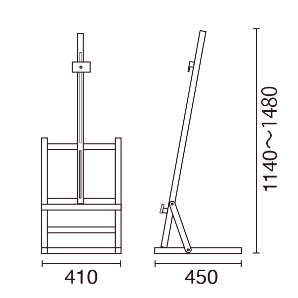 HECA-124 ピカソイーゼル 茶　スタンド看板　イーゼルスタンド　木製イーゼル　大型 3枚目