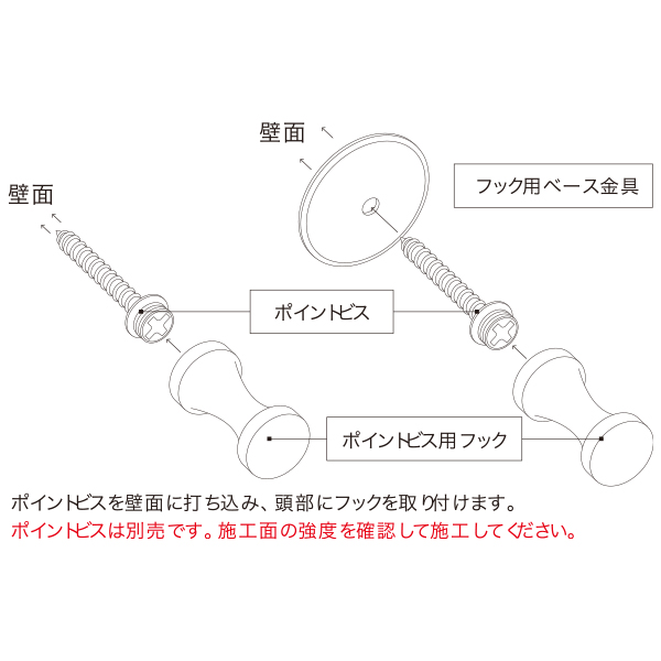 ポイントビス用フック ライトアングル 35　店舗用品　スカルプス 3枚目