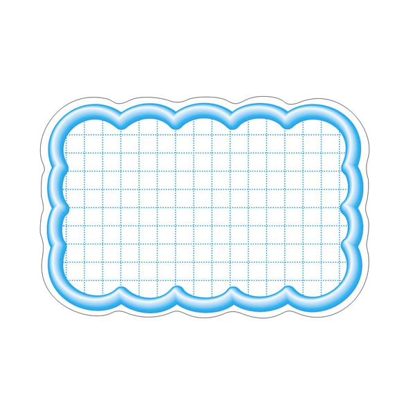 抜型カード 立体枠 波四角  中 ブルー 16-4117