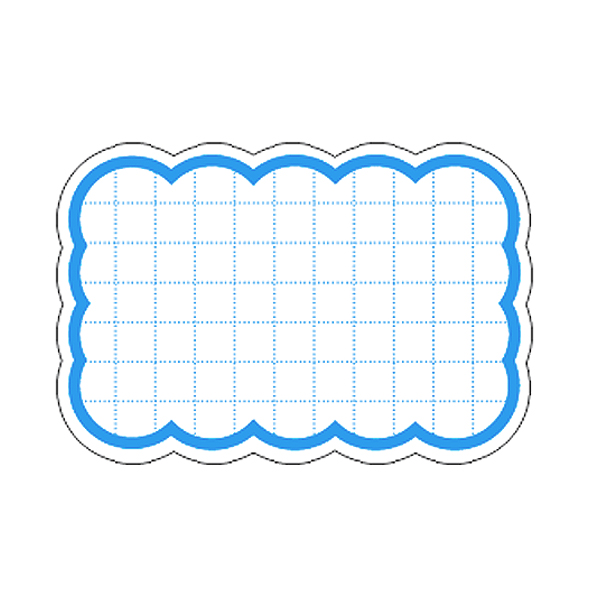抜型カード　波四角　中　ブルー 16-4154